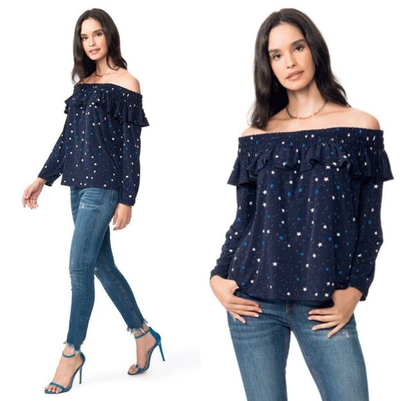 NWT‎ leota Aurora blouse in galaxy star print - Picture 1 of 7
